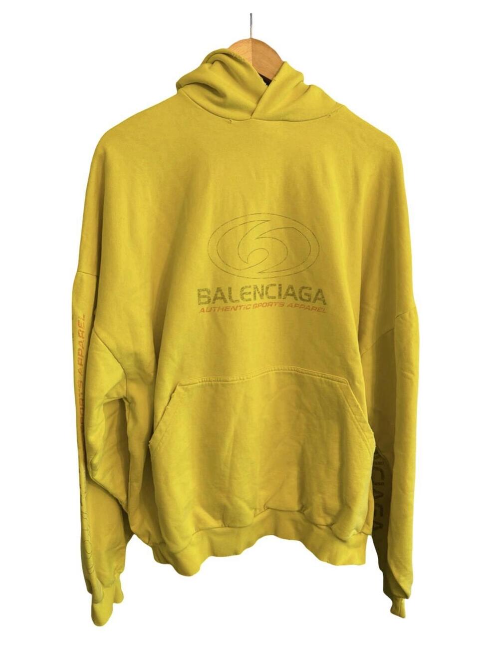 Balenciaga Surfer Hoodie Yellow Size 2 Fits L New $1250